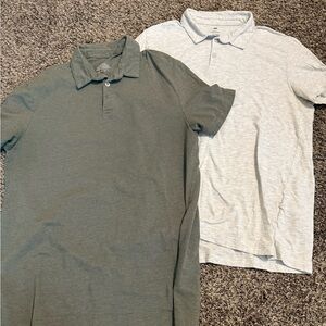 H&M Men's Polo Shirt Duo - Olive and Light Gray